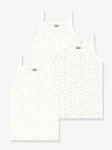 Set van 3 paar tricot babysokjes PETIT BATEAU wit, bedrukt