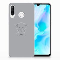 Huawei P30 Lite Telefoonhoesje met Naam Grijs Baby Olifant - thumbnail