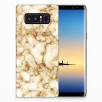 Samsung Galaxy Note 8 TPU Siliconen Hoesje Marmer Goud - thumbnail