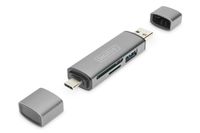 Digitus DA-70886 geheugenkaartlezer USB 3.2 Gen 1 (3.1 Gen 1) Type-A/Type-C Aluminium - thumbnail