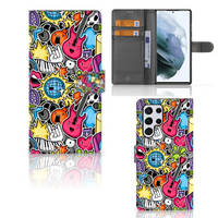 Samsung Galaxy S22 Ultra Wallet Case met Pasjes Punk Rock