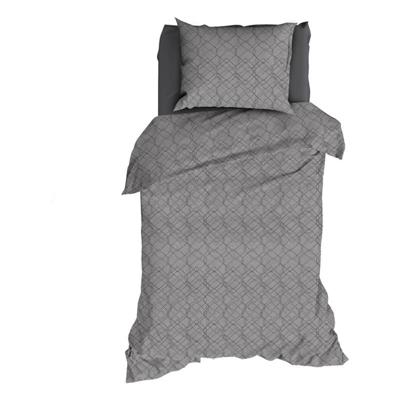 Satin D'or Satin D'or Ponzi Dekbedovertrek - 1-persoons (140x200/220 Cm + 1 Sloop) - Katoen Satijn - Silver