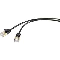 Renkforce RF-4538188 RJ45 Netwerkkabel, patchkabel CAT 8.1 F/FTP 1.00 m Zwart Extreem dun, Vergulde steekcontacten 1 st
