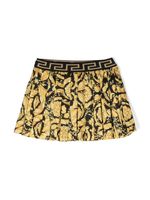 Versace Kids jupe-short plissée à imprimé baroque - Noir