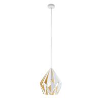 Eglo Hanglamp Carlton 1 31cm wit met goudkleurig 49932 - thumbnail