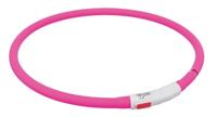 TRIXIE HALSBAND USB FLASH LIGHT LICHTGEVEND OPLAADBAAR ROZE 70X1CM