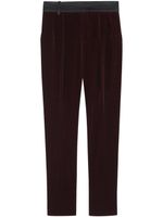 Saint Laurent pantalon slim à effet de velours - Noir