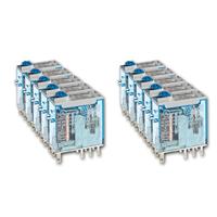 Finder 465290240074 Relais, insteekbaar, beschermingsklasse RT II, 8 A, 24 VDC, met testknop, mechanische weergave, dubbel led-display, AgNi