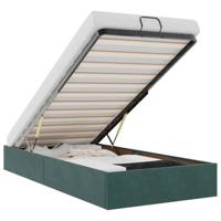 vidaXL Bedframe zonder matras 90x200 cm fluweel donkergroen, bedframe, ottoman bedframe, bedframe met opbergruimte onder het bed