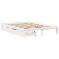 vidaXL Bedframe met lades massief grenenhout wit 150x200 cm, bed, bed ombouw, twijfelaar bed, bedbodem, slaapkamermeubel, 2 persoonsbed