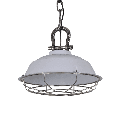 Industriële Hanglamp Milan 36 cm 1 Lichts Glans Wit