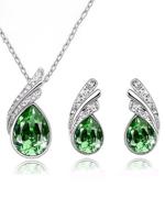 Engel Vleugels Kristal oorbellen Halsketting Set