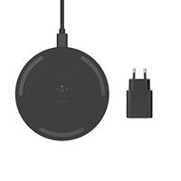 Belkin BoostCharge draadloos 15W-laadstation (Qi-gecertificeerde draadloze lader voor iPhone, AirPods, Samsung- en Google-apparaten en meer, netvoedingsadapter meegeleverd) – Zwart