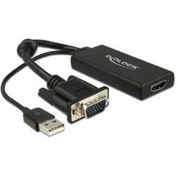 DeLOCK 0.25m VGA+USB2.0-A/HDMI 0,25 m VGA (D-Sub) + USB Zwart - thumbnail