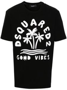 DSQUARED2 t-shirt en coton à logo imprimé - Noir