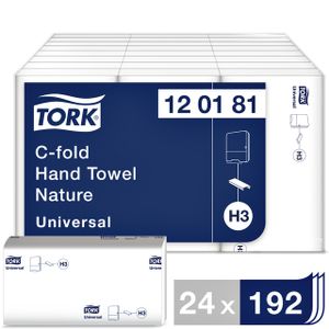 Handdoek Tork H3 c-vouw universal 1-laags naturel 120181