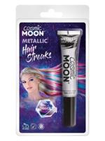Cosmic Moon Metallic Haar Strepen Zilver