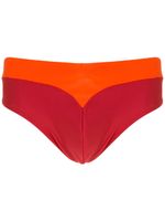 Amir Slama short de bain bicolore à design à empiècements - Orange - thumbnail