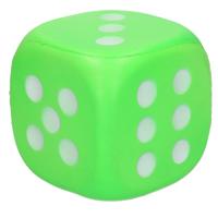 1x Grote Schuimrubberen Dobbelsteen/dobbelstenen Groen 12 Cm - Dobbelspellen