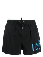 DSQUARED2 short de bain à logo imprimé - Noir