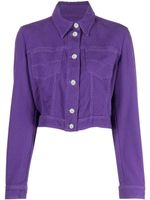 Versace Pre-Owned veste boutonnée à motif géométrique (années 2000) - Violet