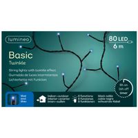 LED twinkle buitenverlichting blauw met timer 80 lichtjes   -