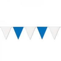 Slingers blauw-wit stevig plastic 10 meter