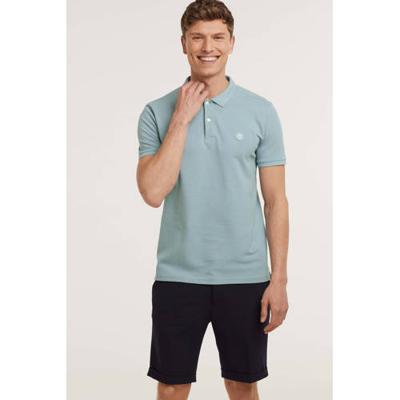 Knowledge Cotton Apparel regular fit polo Rowan GOTS/Vegan van biologisch katoen lichtblauw Knowledge Cotton Apparel regular fit polo Rowan GOTS/Vegan van biologisch katoen lichtblauw