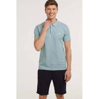 Knowledge Cotton Apparel regular fit polo Rowan GOTS/Vegan van biologisch katoen lichtblauw