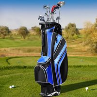 Golfkar Tas met Standaard en Parapluhouder 87 x 82 x 87 cm Zwart+Blauw