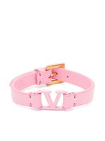 Valentino Garavani bracelet en cuir à détail VLogo - Rose