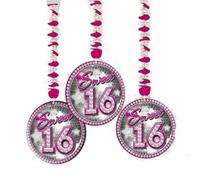 Folat - Sweet 16 Hangdecoratie - 3 stuks
