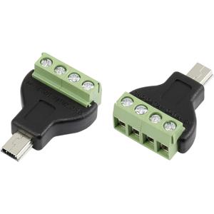 TRU COMPONENTS MN-USB4M USB-connector met schroefaansluiting Stekker, recht Mini-USB-stekker type B Inhoud: 1 stuk(s)