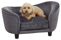Enchanted Home Pet Ultra Pluche Knuffel Huisdier Bed in Donkergrijs