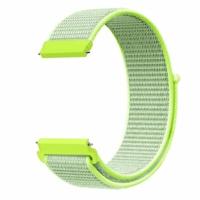 By Qubix - Compatible met Garmin Forerunner 55/245 / 645 - Sport Loop nylon bandje - Geel - Compatible Garmin bandje - Bandbreedte: 20mm