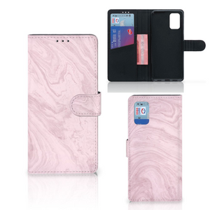 Samsung Galaxy A02s | M02s Bookcase Marble Pink - Origineel Cadeau Vriendin