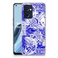 Silicone Back Case OPPO Reno 7 5G | Find X5 Lite Angel Skull Blauw - thumbnail