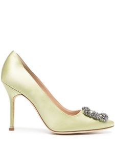 Manolo Blahnik escarpins Hangisi 105 mm en satin - Vert