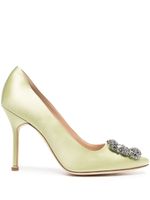 Manolo Blahnik Hangisi 105mm satin pumps - Vert