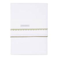 Little Dutch baby ledikantlaken 110x140 cm Pure Olive Rounded geborduurd