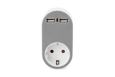 Digitus DA-70617 Adapter Thuis Uitgangsstroom (max.) 2400 mA Aantal uitgangen: 2 x USB, Randaarde stopcontact
