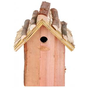 Best for Birds Vogelhuisje - hout met rieten dakje - 18 x 27 cm   -