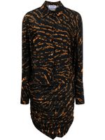 The Attico robe-chemise à motif abstrait - Noir - thumbnail