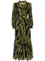 DVF Diane von Furstenberg robe évasée à motif abstrait - Jaune - thumbnail