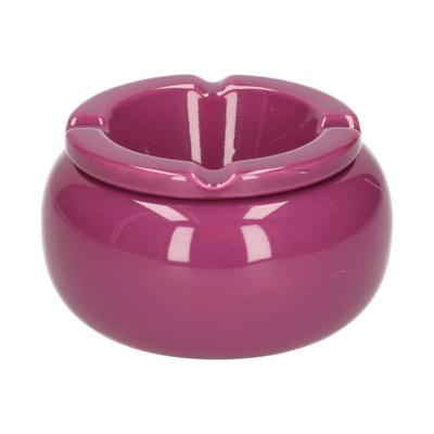 Stormasbak - paars - rond - 11 cm - keramiek - asbak voor buiten - terras asbak Stormasbak - paars - rond - 11 cm - keramiek - asbak voor buiten - terras asbak