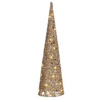 House of Seasons LED kegel kerstboom lamp - champagne - 30 leds - H60 cm -kerstverlichting - thumbnail