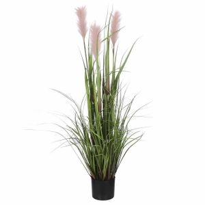 Mica Decorations - gras kunstplant - groen/roze - H120 x D45 cm   -