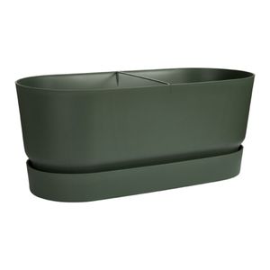 Elho greenville terrace trough 60 wheels leaf green