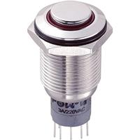 TRU Components 701781 LAS2GQH-22E/R/12V/S/P Vandalismusgeschützter Drucktaster 250 V/AC 3A 2 x Ein/