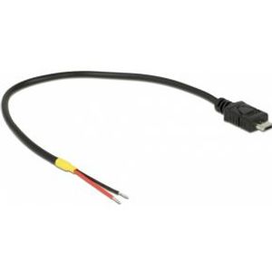 Delock 85541 Kabel USB 2.0 Micro-B male > 2 x open draden voeding 20cm Raspberry Pi